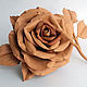 Brooch leather Beige-peach rose. Brooches. Shagree (Shagree). My Livemaster. Фото №6