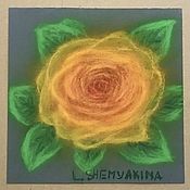 Картины и панно handmade. Livemaster - original item Painting with dry pastel tea rose 