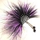 Brooch Favorite Fan Purple Handmade Decoration with Feathers. Brooches. ms. Decorator. My Livemaster. Фото №6