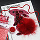A set for a Red bunny brooch in profile with a master class. Embroidery kits. agraf. My Livemaster. Фото №6