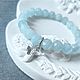 Faceted sky bracelet, aquamarine, silver, Bead bracelet, Moscow,  Фото №1