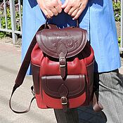 Сумки и аксессуары handmade. Livemaster - original item Backpacks: Women`s Burgundy Leather Backpack Fabiana Mod. P52 -182-8. Handmade.