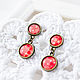 Серьги Red dots (Алые точки). Серьги классические. Djayajewel. Интернет-магазин Ярмарка Мастеров.  Фото №2