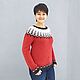 Sweater with jacquard pattern style lopapeysa. Sweaters. JuliaLoveKnitting. Online shopping on My Livemaster.  Фото №2