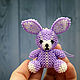 'Plush' Bunny toy beaded amigurumi purple, Miniature figurines, Naberezhnye Chelny,  Фото №1