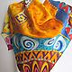 Batik scarf 'African ornaments'. Shawls1. OlgaPastukhovaArt. My Livemaster. Фото №4
