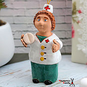Сувениры и подарки handmade. Livemaster - original item Nurse, ceramic bell.. Handmade.
