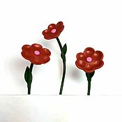Куклы и игрушки handmade. Livemaster - original item Mini flowers made of polymer clay Red. Handmade.