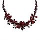 Necklace made of leather and garnets 'Barberry', Necklace, Moscow,  Фото №1