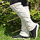  Fashionable Woolen leggings 'Arana' women's white. Leg warmers. Down shop (TeploPuha34). Online shopping on My Livemaster.  Фото №2