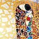 Painting Kiss Gustav Klimt. Semiprecious stones, gold and gold leaf. Pictures. House of the Sun (irina-bast). My Livemaster. Фото №6