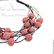 Coral red beads with volcanic lava on waxed cord necklace. Necklace. Ritasdreams (ritasdreams). My Livemaster. Фото №5