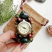 Украшения handmade. Livemaster - original item Wristwatch with a bracelet made of natural stones. Gift on March 8. Handmade.