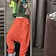 Harem pants: Long orange pants aladdin trousers. Bloomers. Вязаный рваный стиль. Online shopping on My Livemaster.  Фото №2