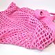 Bag-string bag, hand-knitted from cotton, pink. String bag. vyacheslavovna-2. My Livemaster. Фото №4