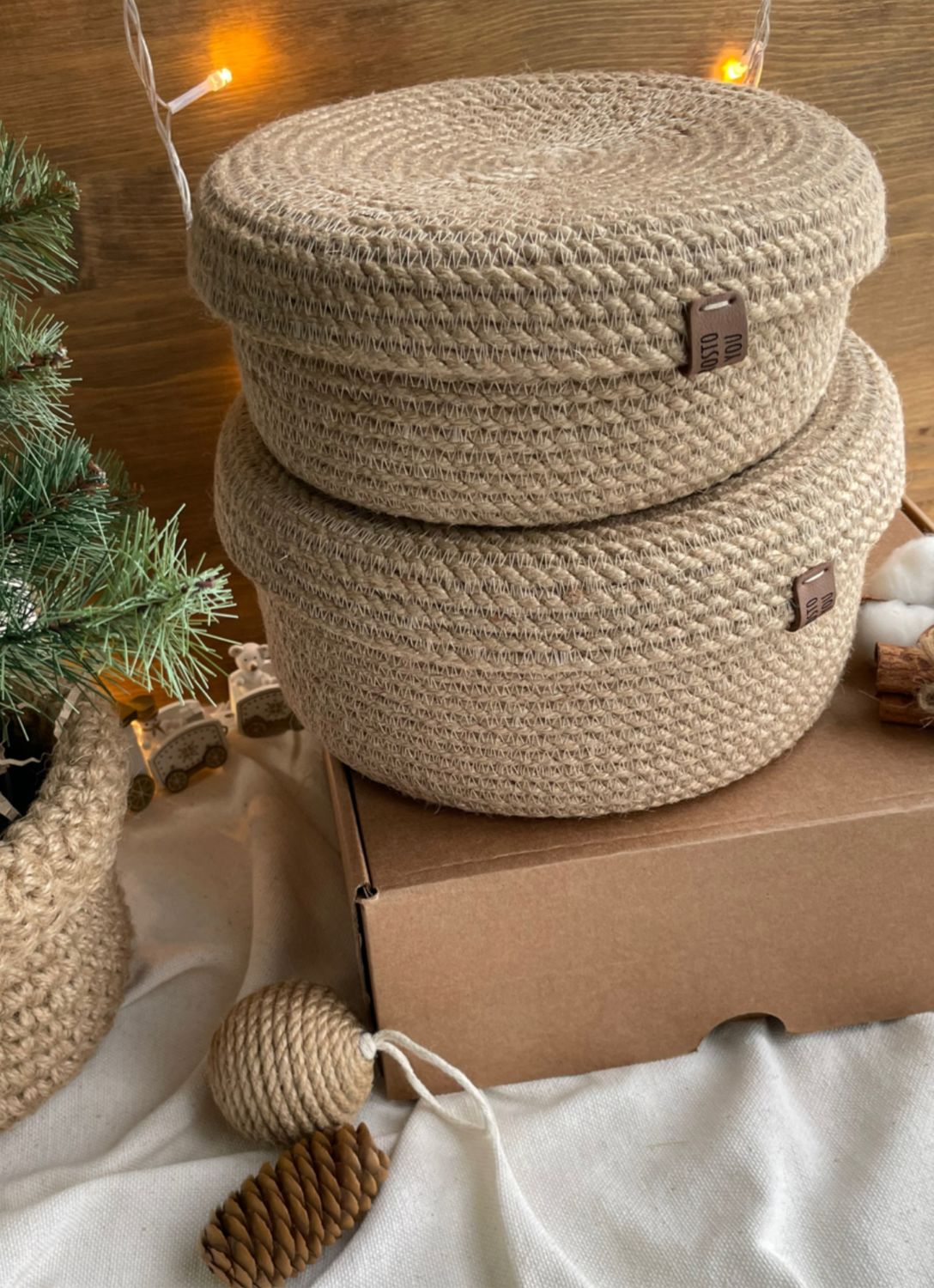 Набор корзин,корзины из джута,подарочные корзины,корзины для хранения ...