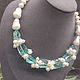 Aquaquartz necklace, natural pearls and Majorca pearls. Necklace. naturalkavni. My Livemaster. Фото №4