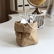 Shopper made of washable craft (taupe color)