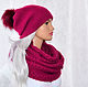 Set 'ruby' double cap Snood in two turns, Headwear Sets, Moscow,  Фото №1
