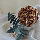 Brooch made of leather, this boho Tagetes - Barhatets. Brooches. LIUDMILA SKRYDLOVA (flower glade). My Livemaster. Фото №4