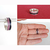 Украшения handmade. Livemaster - original item Silver ring with rhodonite and jet. Handmade.