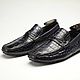Men's crocodile leather loafers, custom made, Moccasins, St. Petersburg,  Фото №1