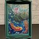 Поднос деревянный с ручками. Декупаж. Рыбки счастья. Подносы. Украшения из камней и минералов.. Ярмарка Мастеров.  Фото №5