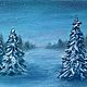 Painting miniature-postcard oil ' Snow and turquoise'. Pictures. letymary (letymary). My Livemaster. Фото №4