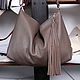 Crossbody Bag Genuine leather handmade coffee with milk bag, Crossbody bag, Moscow,  Фото №1