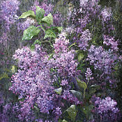 Картины и панно handmade. Livemaster - original item Painting - Rain in the lilac garden. Handmade.