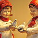 Пара детей с голубями в винтажном стиле новогодний рождественкий декор. Статуэтки. Винтажный бутик Joséphine. Интернет-магазин Ярмарка Мастеров.  Фото №2