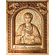Резная деревянная Икона Целителя Пантелеймона, Иконы, Белокуриха,  Фото №1