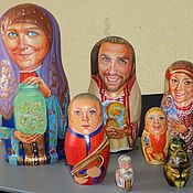 Family portraits matryoshka dolls, custom painting Russian dolls