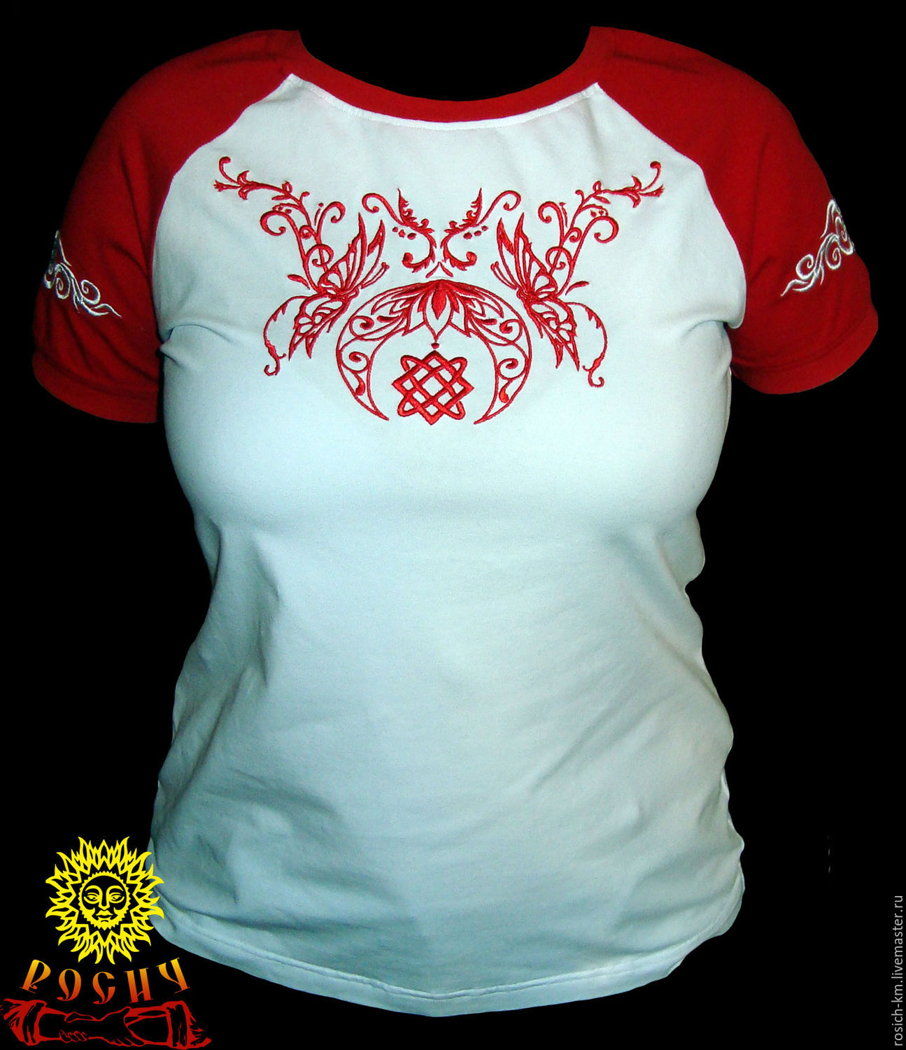 T-shirt with embroidery `Vesnyana`. Raglan sleeve. Embroidery.
