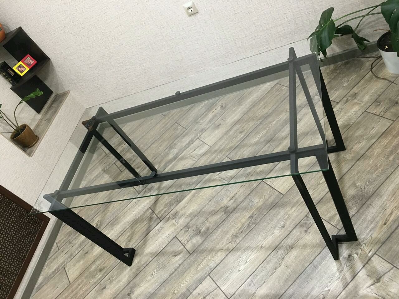 Стол лофт стекло 900мм