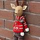 Christmas deer-a soft toy in the style of Tilda. Stuffed Toys. Workshop by Plyasunova Tati. Online shopping on My Livemaster.  Фото №2