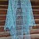 Chal azul abismo calado de punto de lino. Shawls. Brillantes chales. My Livemaster. Фото №4