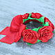 Шикарная резинка на пучок с розами, Диадемы, Кимры,  Фото №1