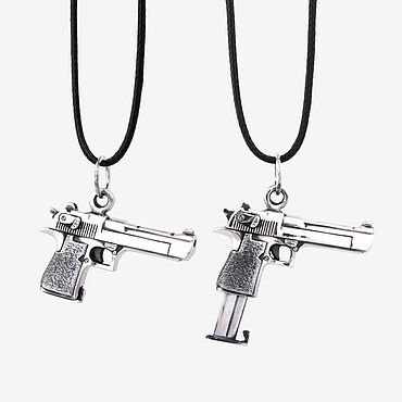Украшения ручной работы. Ярмарка Мастеров - ручная работа Пистолет Desert Eagle. Кулон ручной работы CRAZY SILVER.. Handmade.
