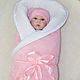 Blanket with a ribbon 'Swallow' for a newborn girl. Baby blanket. Amika-shop. Интернет-магазин Ярмарка Мастеров.  Фото №2