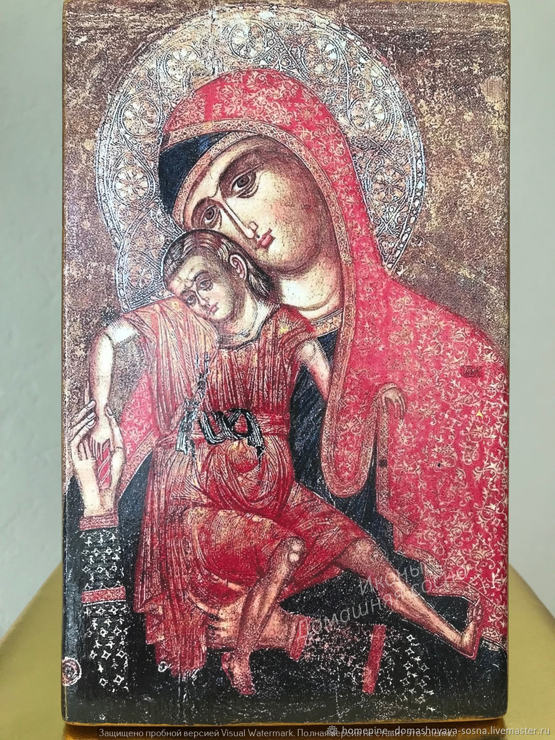 Икона Милостивая Богородица Киккская деревянная модерн подарок икона ...