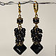 Earrings with natural black agate. Earrings. martynko (designvsego). Online shopping on My Livemaster.  Фото №2