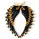 Long Beaded Earrings with fringe Black Wings with Gold. Earrings. StylishThings4U. Online shopping on My Livemaster.  Фото №2