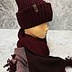Knitted hat handmade woven scarf. Headwear Sets. Irina (tkanye sharfy) (rezan). Ярмарка Мастеров.  Фото №6
