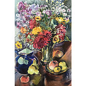 Картины и панно handmade. Livemaster - original item Painting Bouquet and first fruits. Handmade.