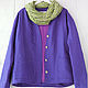 Purple sweatshirt made of quilted linen, Outerwear Jackets, Tomsk,  Фото №1
