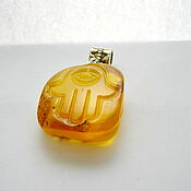 Украшения handmade. Livemaster - original item Hamsa natural amber R-520. Handmade.