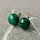 Stud earrings studs malachite. Earrings. Jewelry and accessories by IRIS. My Livemaster. Фото №5
