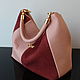 Order Classic bag: Hobo leather bag pink and dark red. Olga'SLuxuryCreation. Livemaster. . Classic Bag Фото №3