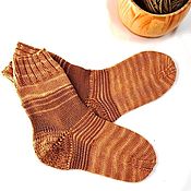 Аксессуары handmade. Livemaster - original item Socks Knitted Merino Socks Women`s Soft Sleep Socks Striped. Handmade.